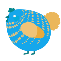 A sky and honey chicken with a bar pattern