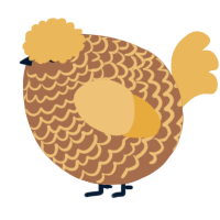 A brown and honey chicken with a lace pattern