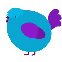 A cerulean and violet chicken