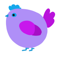 A lilac and amethyst chicken