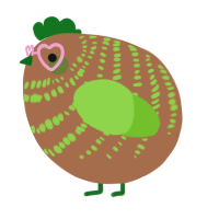 A brown and grass chicken with a bar pattern