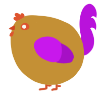 A gold and amethyst chicken