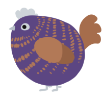A overcast and brown chicken with a bar pattern