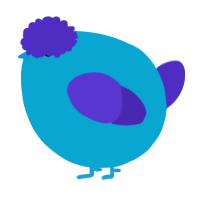 A cerulean and indigo chicken