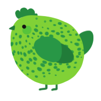 A grass and viridian chicken with a speckle pattern