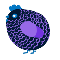 A tumblr and blurple chicken with a lace pattern