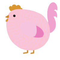 A rose and pink chicken with a lace pattern