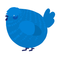 A sapphire chicken with a bar pattern