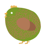 A chartreuse and brown chicken with a double-lace pattern