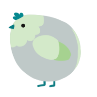 A silver and gluppy chicken with a head pattern
