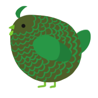 A olive and viridian chicken with a lace pattern