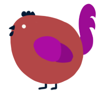 A red and plum chicken