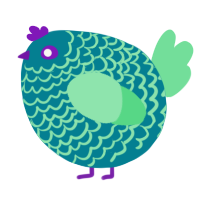 A sea and spring chicken with a lace pattern