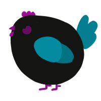 A black and sea chicken