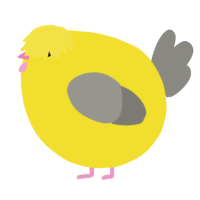 A yellow and ash chicken