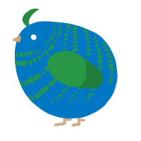 A sapphire and viridian chicken with a bar pattern
