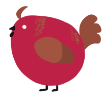 A crimson and russet chicken with a neck-band pattern