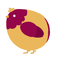 A honey and maroon chicken with a head pattern