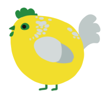A yellow and silver chicken with a neck-speckle pattern