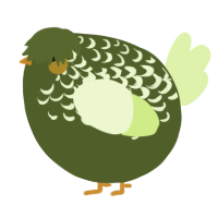 A olive and apple chicken with a half-lace pattern