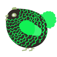 A mist and fuchsia chicken with a lace pattern