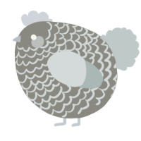 A ash and silver chicken with a lace pattern