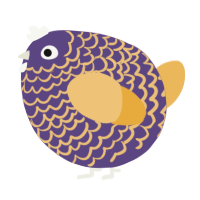 A overcast and honey chicken with a lace pattern