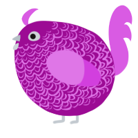A plum and orchid chicken with a double-lace pattern