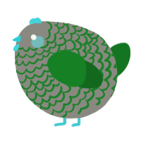 A ash and leaf chicken with a lace pattern
