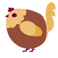 A russet and honey chicken with a head pattern