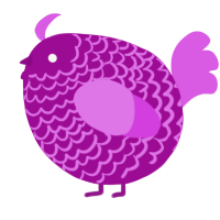 A plum and orchid chicken with a lace pattern