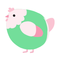 A spring and rose chicken with a head pattern