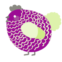 A plum and apple chicken with a lace pattern