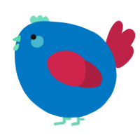 A sapphire and crimson chicken