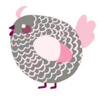 A ash and rose chicken with a lace pattern