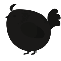A sable and black chicken with a neck-speckle pattern