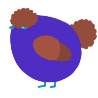 A indigo and russet chicken