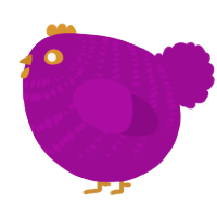 A plum chicken with a bar pattern