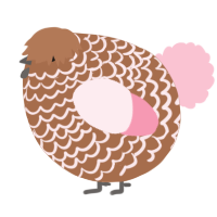 A brown and rose chicken with a lace pattern