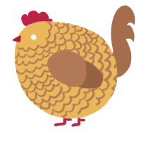 A honey and brown chicken with a lace pattern
