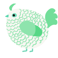 A white and spring chicken with a lace pattern