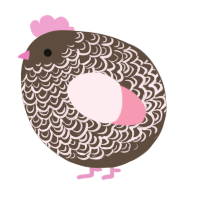 A bark and rose chicken with a double-lace pattern