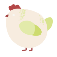 A cream and lemon chicken with a neck-band pattern