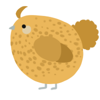 A honey and gold chicken with a speckle pattern