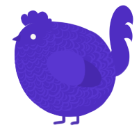 A indigo chicken with a double-lace pattern