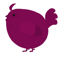 A wine chicken with a lace pattern