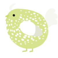 A lemon and white chicken with a speckle pattern
