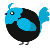 A black and cerulean chicken with a head pattern