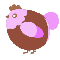 A russet and lavender chicken with a head pattern