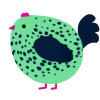 A spring and tumblr chicken with a speckle pattern